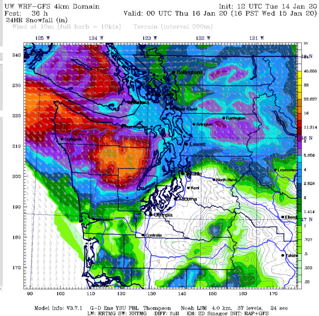 A city divided? Significant snow possible over half of Seattle tonight