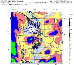 Projected Seattle rainfall, Dec. 21, 2012