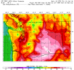 Seattle is expected to hit 90 degrees on Saturday--and again for the next several days.