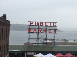 Rainy skies over Pike Place Market