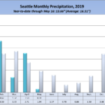 Seattle rainfall in 2019, by month